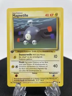 1st Edition Magnemite (Magnetilo) 53/102 German Base Set Pokemon Card LP/ NM - Image 2