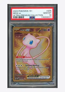 Pokemon PSA 10 Mew ex Metal Card 2023 205/165 Ultra Premium Collection English - Image 1