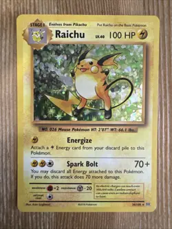 Pokemon TCG - Raichu 36/108 Holo Rare Card XY Evolutions NM - Image 1