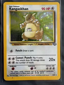 💥 Kangaskhan Rare Holo Foil Pokemon Vintage Card 1999 Jungle Set 5/64 WOTC - Image 1