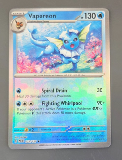 Pokemon Vaporeon TCG Master Ball Pattern Holo Card 022/131 Prismatic Evolutions - Image 1