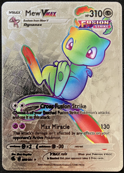 Mew Vmax Rainbow Silver Foil Textured Display Card - Image 1