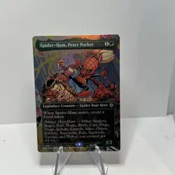 MTG FOIL Spider-Ham, Peter Porker Borderless - Marvel's Spider-Man #201 - Image 1