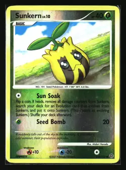 Pokemon SUNKERN 114/132 Reverse Holo (2007 Secret Wonders) LP/Light Play - Image 1