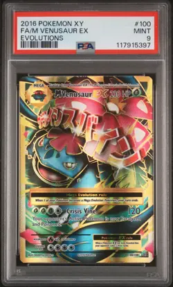 Pokemon M Venusaur EX Evolutions #100/108 Full Art - PSA 9 (2016) - Image 1