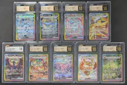 Lot (9) Pokemon JPN SV8a Terastal Fest Eevee Evolution SAR Set CGC 10 PRISTINE - Image 1