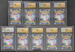 Lot (9) Pokemon JPN SV8a Terastal Fest Eevee Evolution SAR Set CGC 10 PRISTINE - Image 2