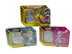 Lot of (3) Pokemon TAG Team Power Partnership Tin Sealed Melmetal Giratina Mew - Image 1