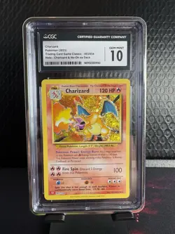 Pokemon Charizard CGC Gem Mint 10 Holo Trading Card Game Classic - Image 1