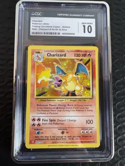 Pokemon Charizard CGC Gem Mint 10 Holo Trading Card Game Classic - Image 3