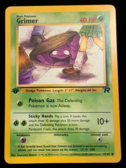 Pokemon TCG 1st Edition Team Rocket Grimer 57/82 Common Card - Image 1
