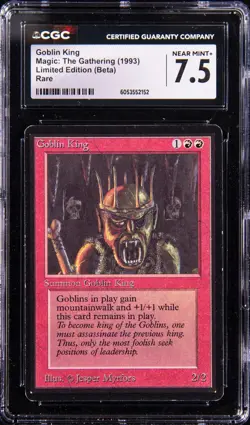 MTG Limited Edition Beta Goblin King Rare Vintage Magic Card CGC 7.5 Near Mint+ - Image 1