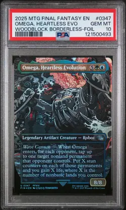 2025 MTG FINAL FANTASY #0347 OMEGA, HEARTLESS EVOLUTION PSA 10 - Image 1