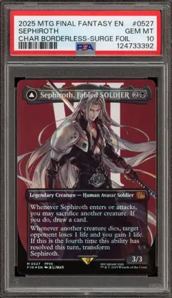 Magic MTG Sephiroth Fabled Soldier CHAR Borderless Surge Foil #0527 PSA 10 - Image 1