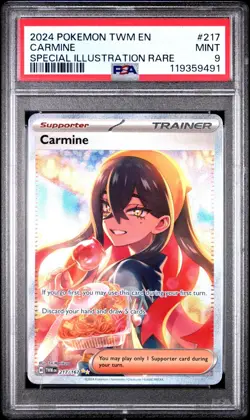2024 POKEMON TWM EN-TWILIGHT MASQUERADE SPECIAL ILLUSTRATION RARE CARMINE PSA 9 - Image 1