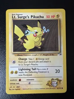 Lt. Surge’s Pikachu 81/132 - Gym Challenge - Unlimited - Pokemon - AUTHENTIC - Image 1