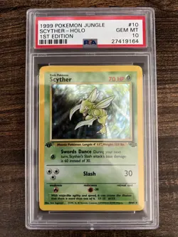 1999 Pokemon Jungle Scyther Jungle Holo 1st Edition Base Set PSA 10 - Image 1