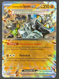 Pokemon Cornerstone Mask Ogerpon ex 058/131 PRE Prismatic Evolutions NM - Image 1