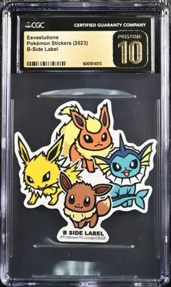 ✨✨✨ CGC 10 Pristine 2023 Pokemon B-Side Label Stickers Eevelutions - Image 1