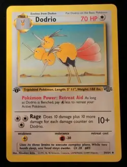 Pokemon TCG: 1st Edition Dodrio 34/64 Jungle Regular Rare TCG 1999 WOTC LP - Image 1