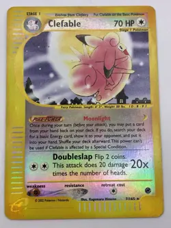 Pokemon TCG Clefable 7/165 Reverse Holo Rare Expedition Set - Image 2