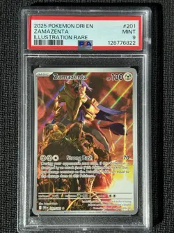 2025 POKEMON DRI EN-DESTINED RIVALS ILLUSTRATION RARE #201 ZAMAZENTA PSA 9 - Image 3