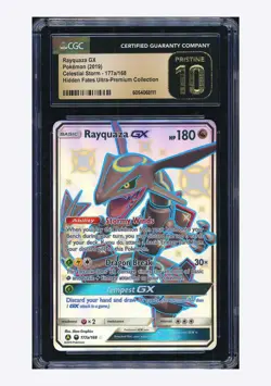 Pokemon CGC10 PRISTINE Rayquaza GX Shiny Holo 2019 177a/168 Hidden Fates English - Image 1