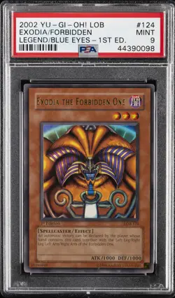 2002 YU-GI-OH! LEGEND OF BLUE EYES WHITE DRAGON EXODIA THE FORBIDDEN ONE PSA 9 - Image 1
