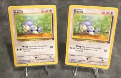 LOT OF 2 - Dratini 53/82 Team Rocket Set Rare Vintage Pokemon Cards - Image 1