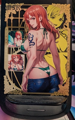 Nami One Piece #80/200 Waifu Gold Premium Metal Card Anime Goddess Story - Image 1