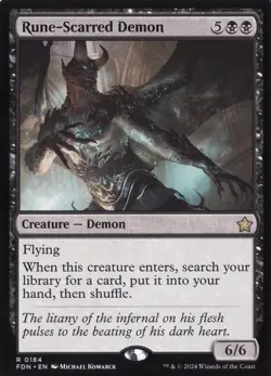 Rune-Scarred Demon - 184 - Foundations - R - Magic the Gathering - Image 1