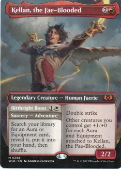 MTG: Wilds of Eldraine: Borderless Kellan, the Fae-Blooded: LP Condition - Image 1