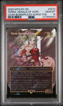 2025 MTG FINAL FANTASY COMMANDER SURGE FOIL #0212 TERRA, HERALD OF HOPE PSA 10 - Image 1