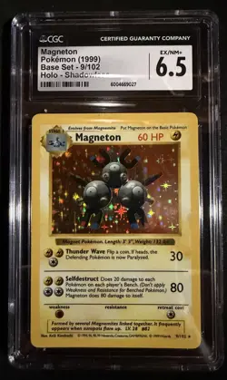 CGC 6.5 Magneton 1999 Base Set 9/102 Holo Pokemon Card - Image 1