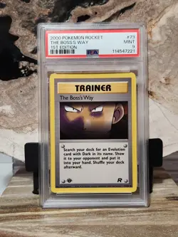 Pokemon PSA 9 MINT Boss's Way 73/82 Rocket 1st Edition Uncommon - Image 1