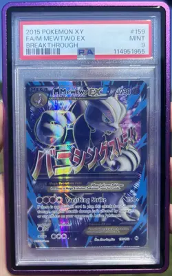 Pokemon XY Breakthrough Mega Mewtwo EX #159/162 2015 PSA 9 - Image 1