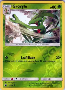 Grovyle 9/168 Uncommon - Pokemon TCG SM: Celestial Storm - Reverse Holo (NM) - Image 1