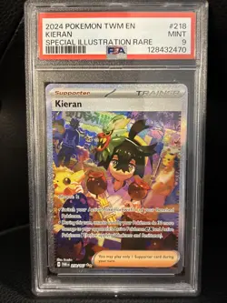 2024 POKEMON TWM EN-TWILIGHT MASQUERADE SPECIAL ILLUSTRATION RARE KIERAN PSA 9 - Image 1