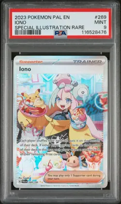 PSA 9 MINT Iono Paldea Evolved SIR Full Art Holo Pokemon 269/193 - Image 1