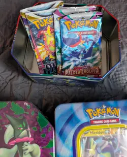 New Pokemon TCG Paldea Legends Tins Koraidon/Miraidon Ex New Sealed (Lot of 2) - Image 3