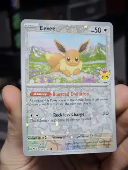Pokemon Day 2025 Prismatic Evolutions Eevee Cosmos Promo TCG Card 074/131 - Image 1