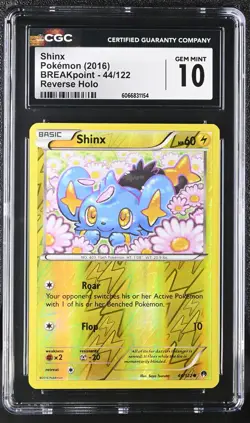 CGC 10 GEM MINT Shinx 2016 BREAKpoint 44/122 Reverse Holo Pokemon Card - Image 1