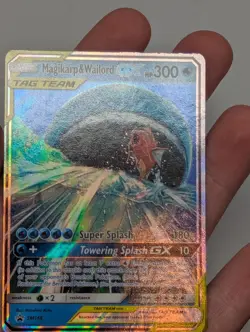 Magikarp & Wailord GX SM166 Full Art Black Star Promo Holo LP - Pokemon Card - Image 3