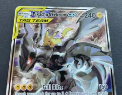 Pokemon Card PIKACHU & ZEKROM GX Tag Team SM168 Black Star Promo - NM/M - Image 2