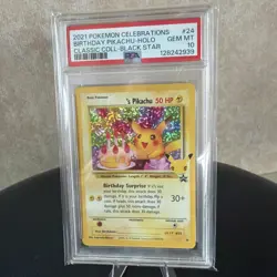 Pokemon Celebrations Pikachu 24/53 Holo Birthday Card Classic Collection PSA10 - Image 1