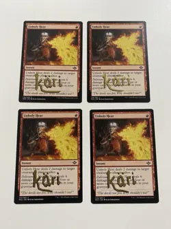 4x Unholy Heat Modern Horizons 2 Regular Shadow Signed by The Artist - Image 1