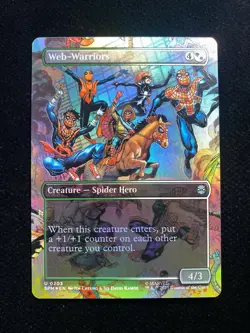 2025 Magic The Gathering MTG Marvel EN #U 0203 Borderless Web-Warriors AK001 - Image 1