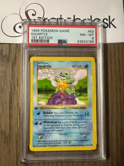 PSA 8 - Pokemon SQUIRTLE - 1st First EDITION Shadowless Base Set 63/102 - Image 1