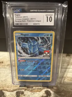 Regice Crimson Invasion Reverse Holo Pokemon League CGC 10 Gem Mint - Image 1