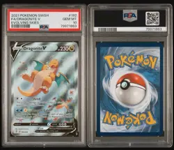 Pokemon Dragonite V Alt Full Art 192/203 Evolving Skies #192 GEM MINT PSA 10 - Image 3